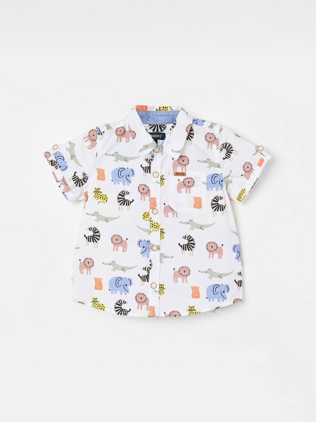 juniors by lifestyle boys printed pure cotton casual shirt