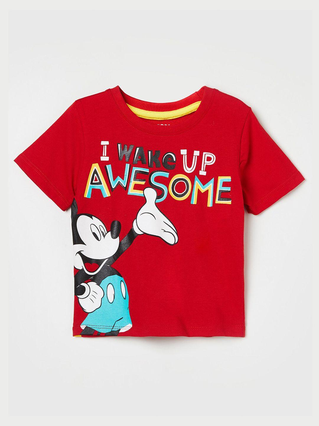 juniors by lifestyle boys red typography printed applique t-shirt
