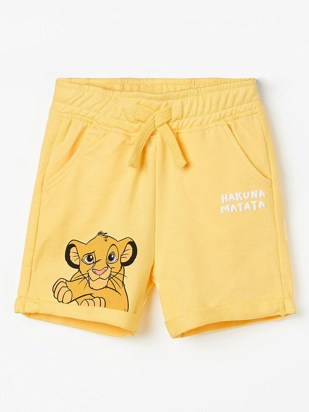juniors by lifestyle boys simba printed pure cotton shorts