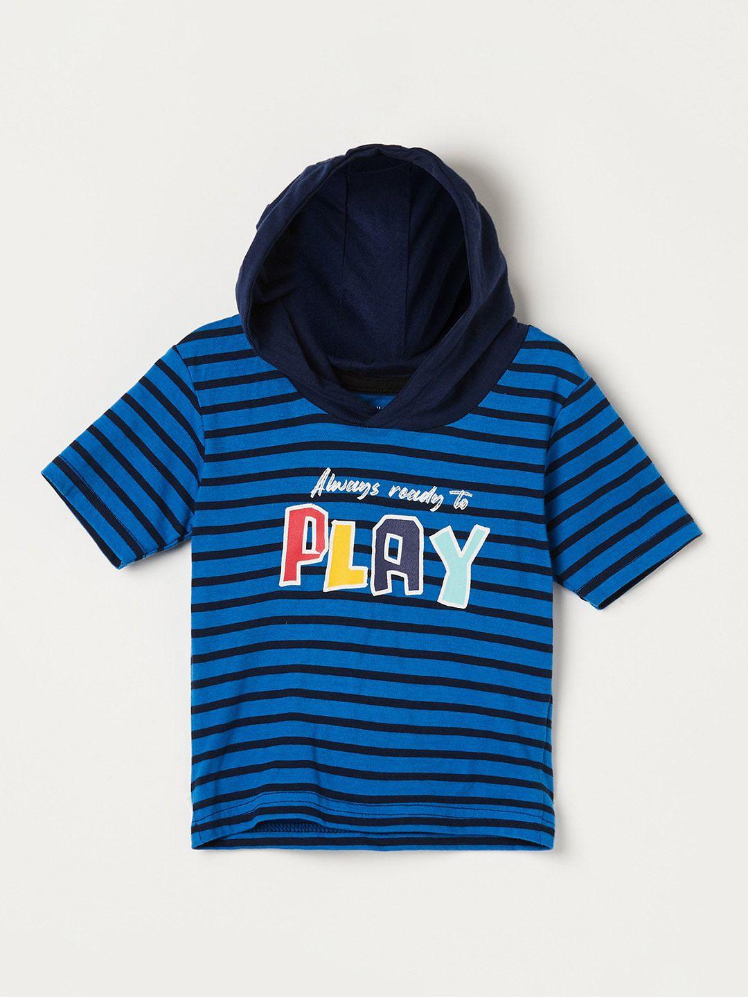 juniors by lifestyle boys striped hooded pure cotton t-shirt