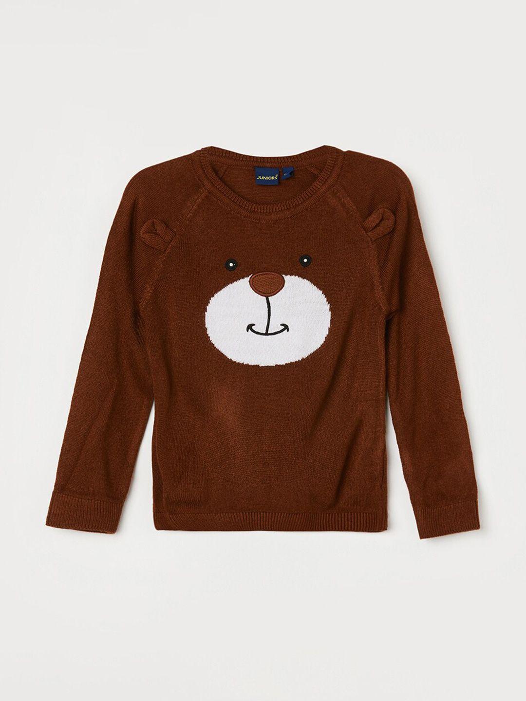 juniors by lifestyle boys teddy bear applique long sleeves pure cotton pullover sweaters