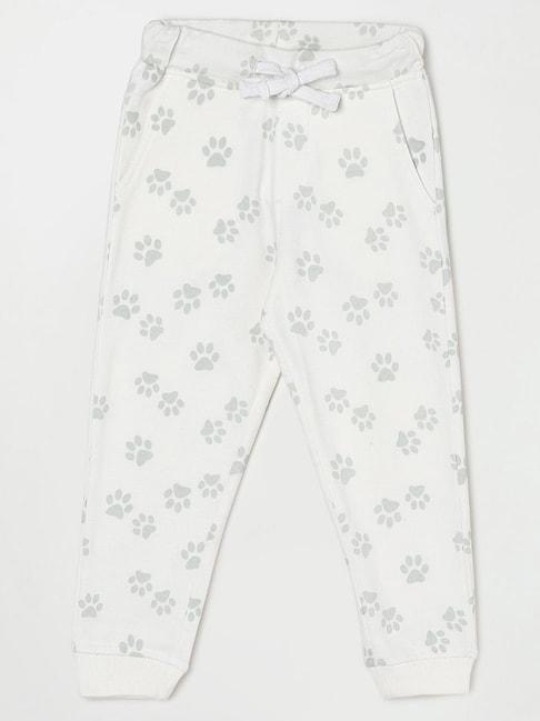 juniors by lifestyle kids ivory white cotton printed joggers