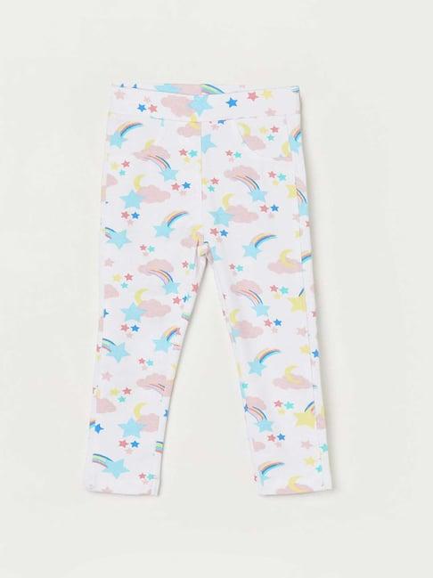 juniors by lifestyle kids white cotton printed jeggings