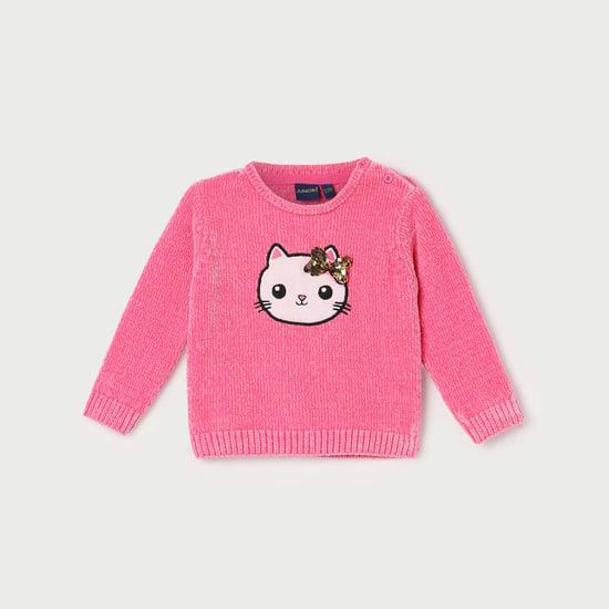 juniors girls kitty sequinned sweater
