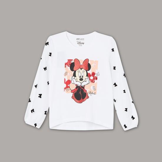 juniors girls minnie mouse printed top