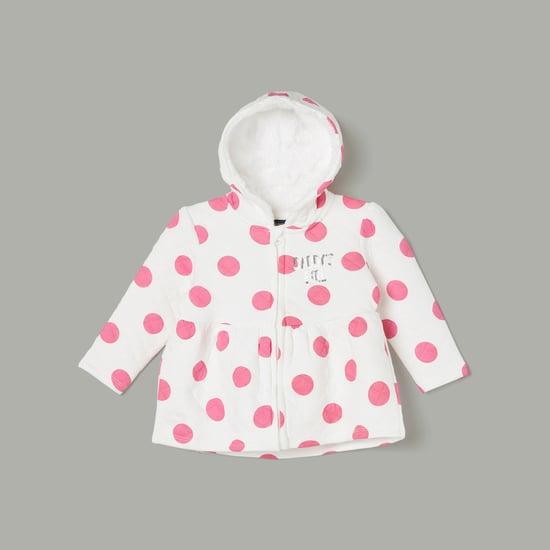 juniors girls polka-dot print hooded jacket