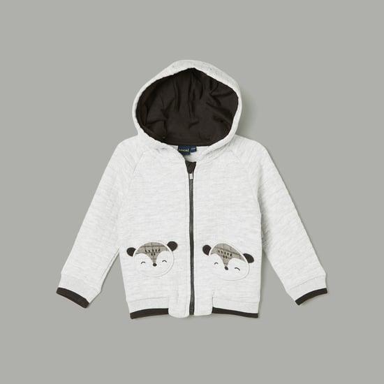 juniors boys applique-detail hooded sweatshirt