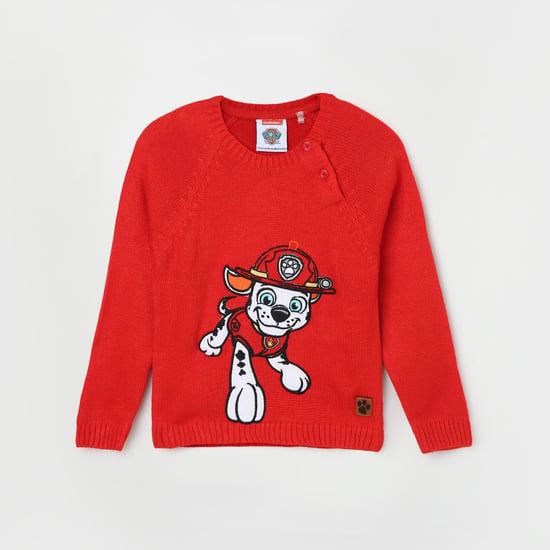 juniors boys embroidered knit sweater