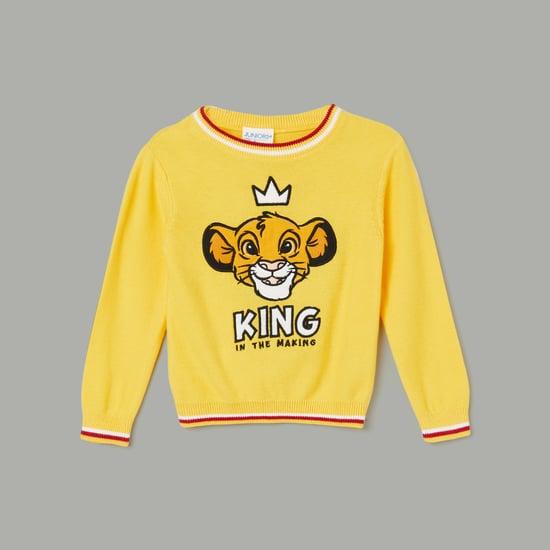 juniors boys lion king embroidered sweater