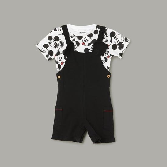 juniors boys mickey mouse dungaree with t-shirt
