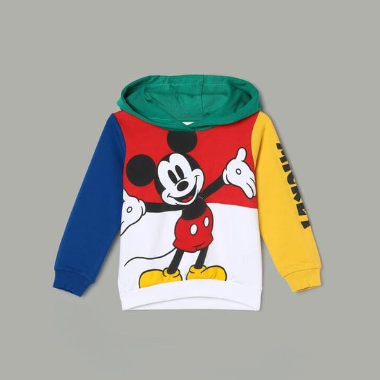 juniors boys mickey mouse printed hooded sweatshirt