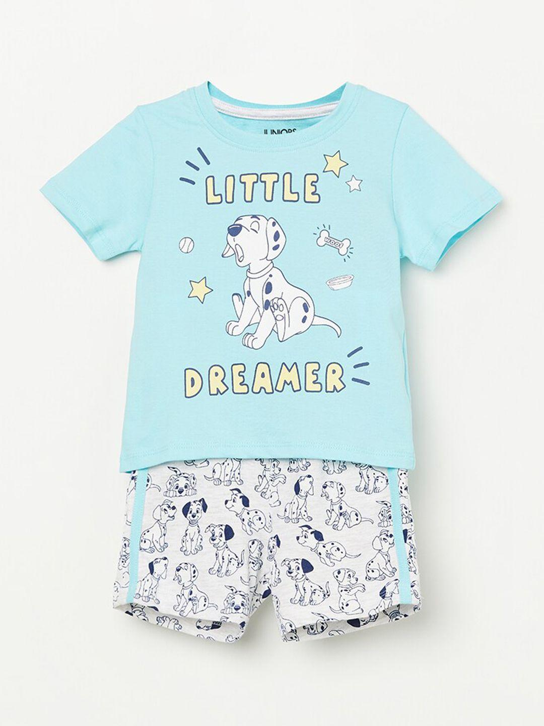 juniors by lifestyle boys 101 dalmation printed t-shirt with shorts