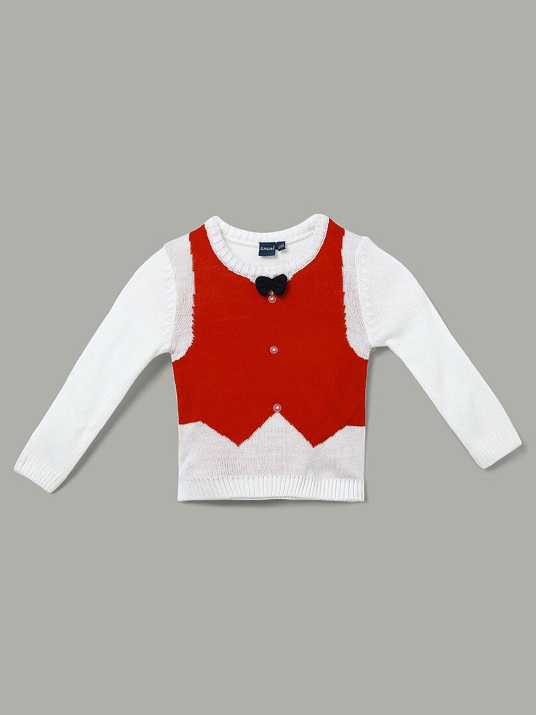 juniors by lifestyle boys colourblocked round neck pullover