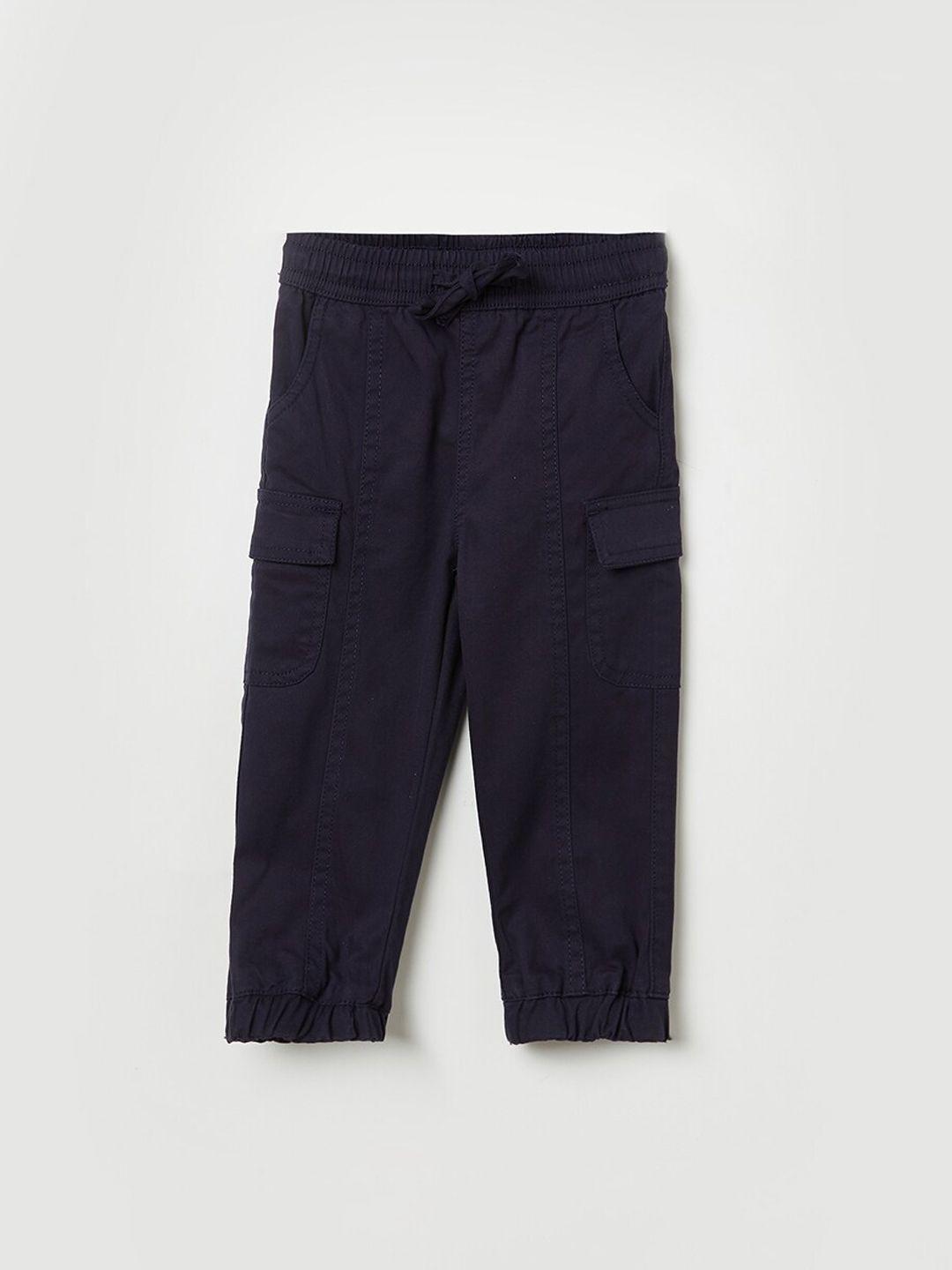 juniors by lifestyle boys navy blue cotton cargos trousers