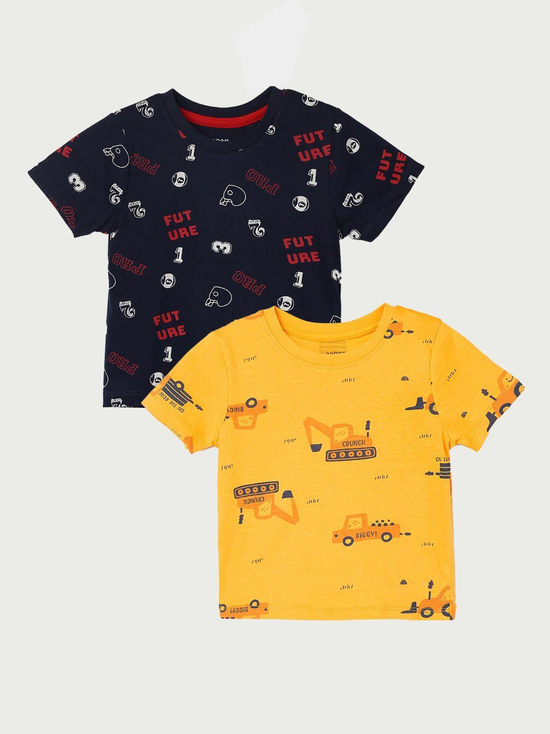 juniors by lifestyle boys pack of 2 printed cotton t-shirts