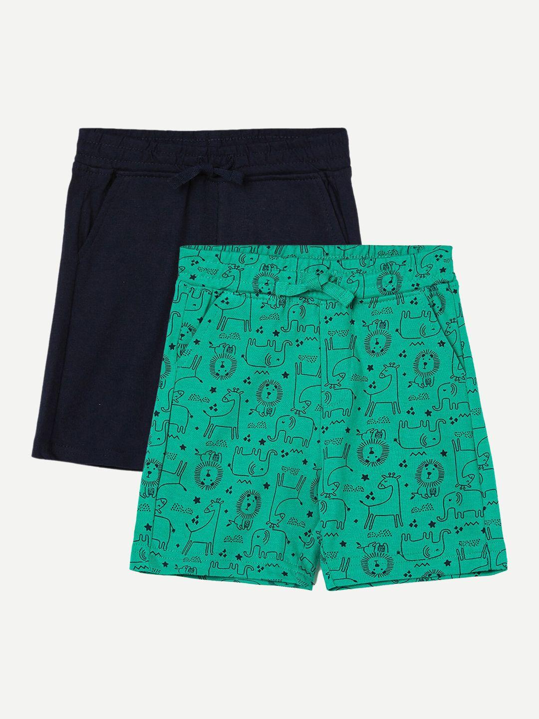 juniors by lifestyle boys pack of 2 printed pure cotton shorts