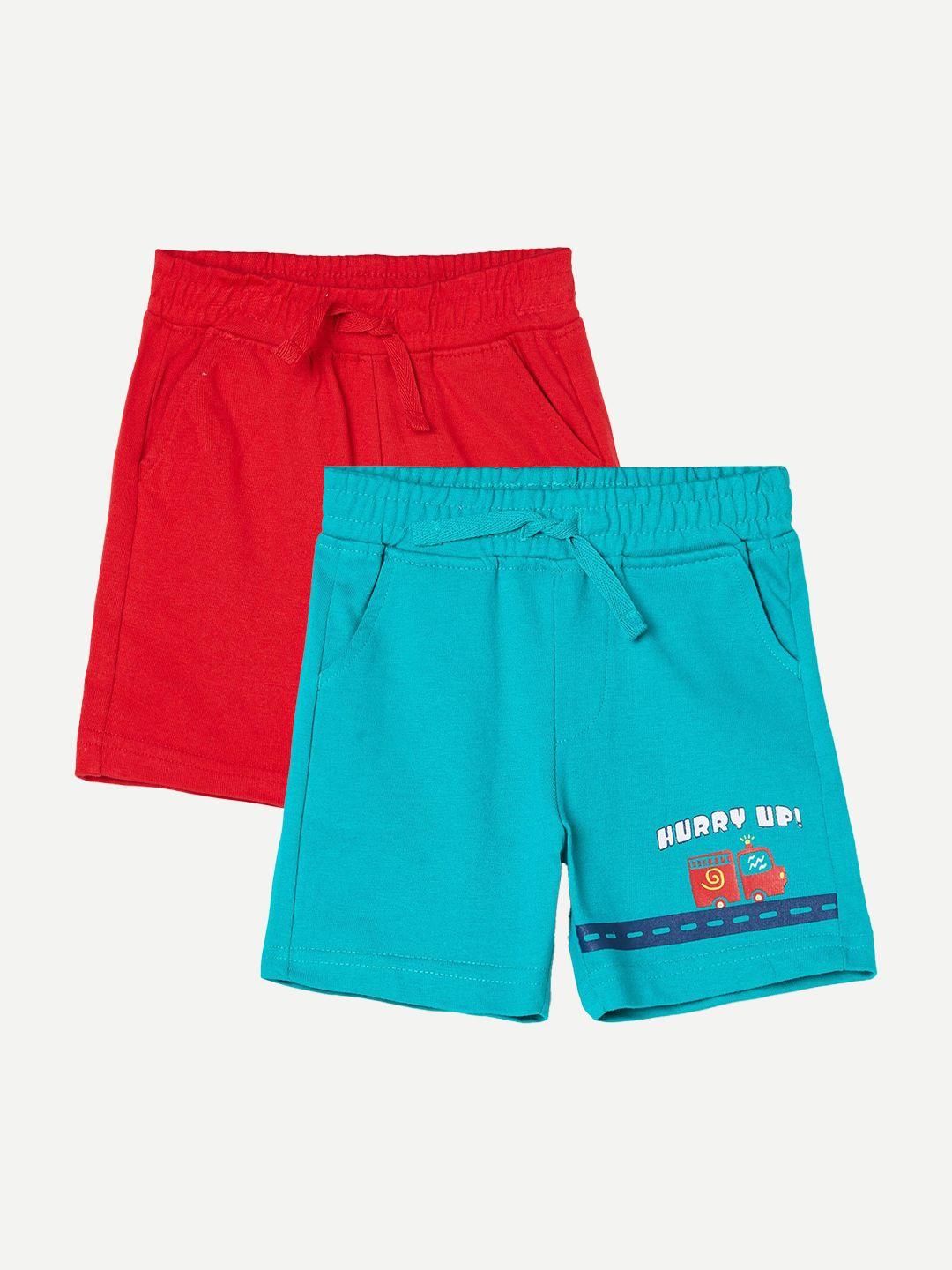 juniors by lifestyle boys pack of 2 printed pure cotton shorts