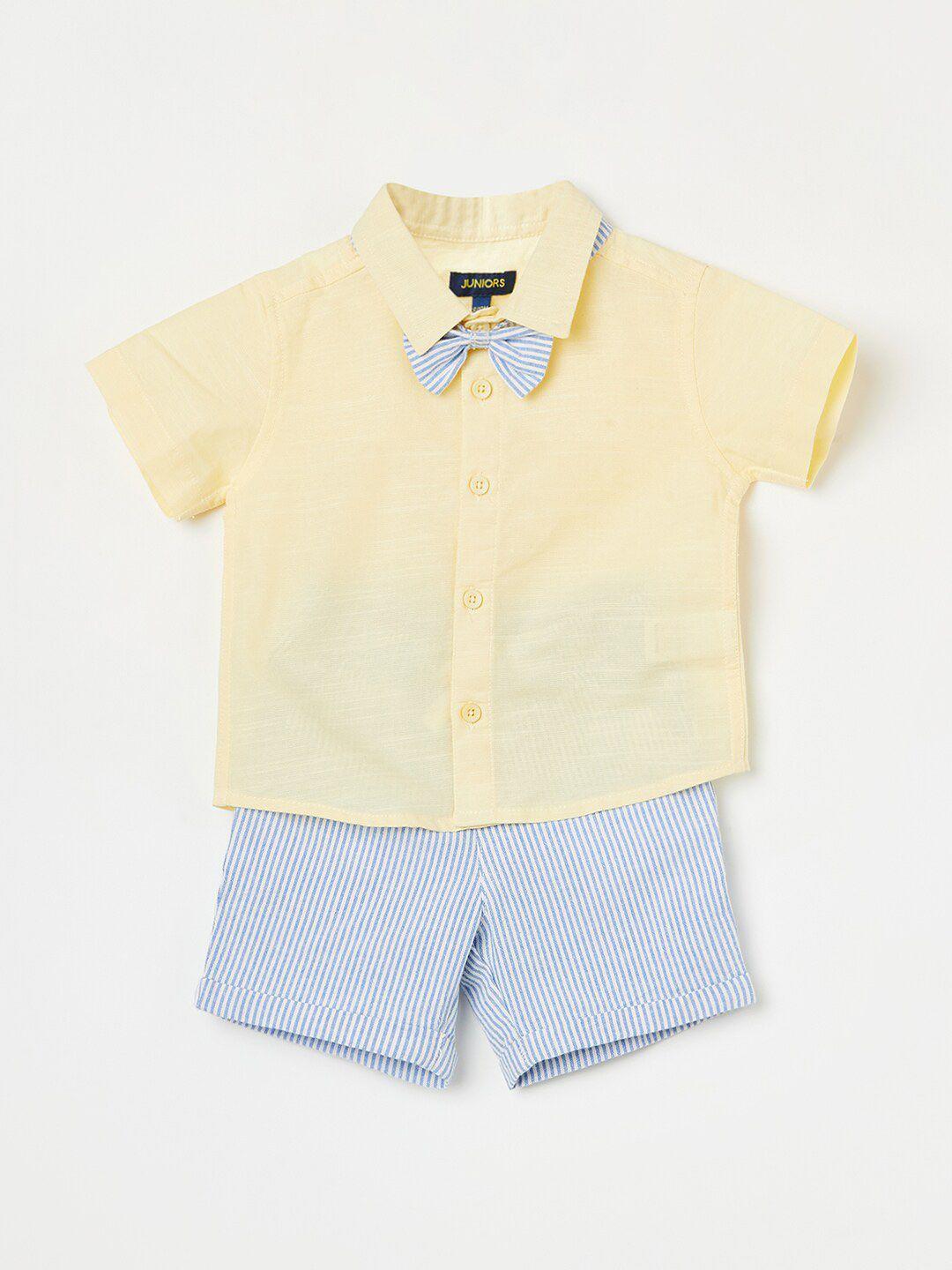 juniors by lifestyle boys pure cotton shirt with shorts