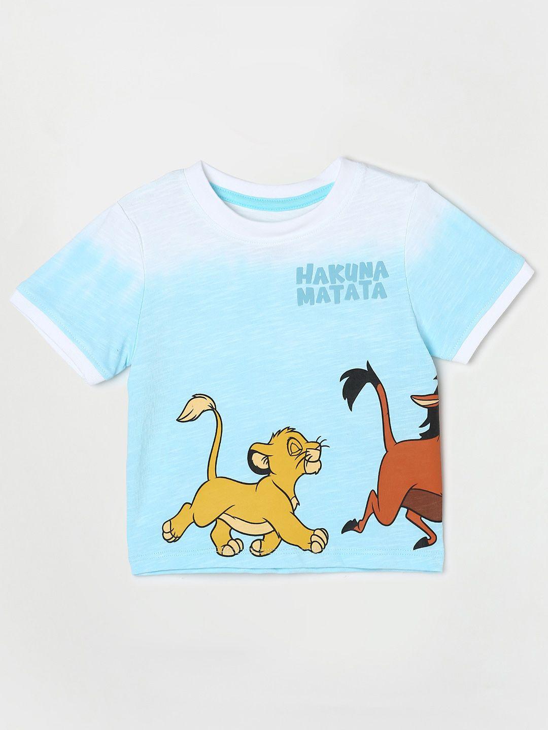 juniors by lifestyle boys the lion king printed round neck pure cotton t-shirt