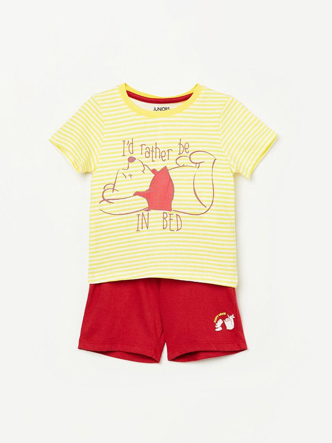 juniors by lifestyle boys winnie-the pooh printed t-shirt with pyjamas