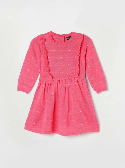 juniors by lifestyle kids coral embroidered full sleeves sweater