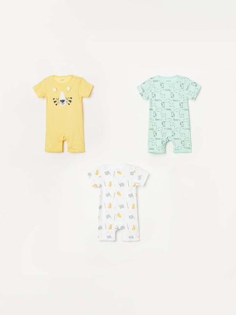 juniors by lifestyle kids multicolor cotton printed rompers