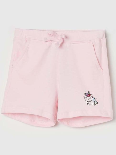 juniors by lifestyle kids pink solid shorts
