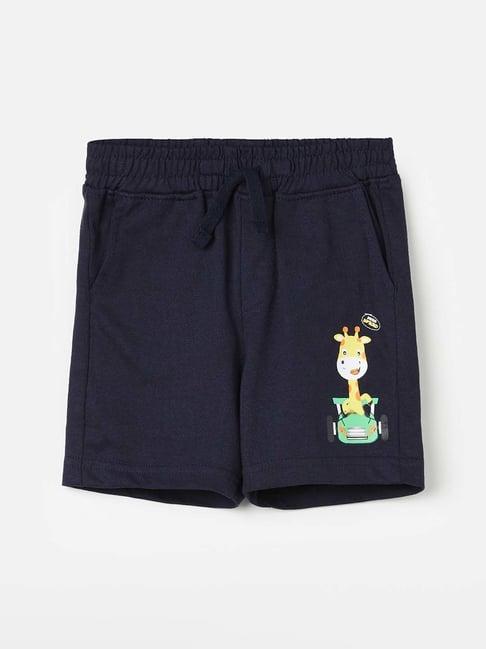juniors by lifestyle navy cotton printed shorts