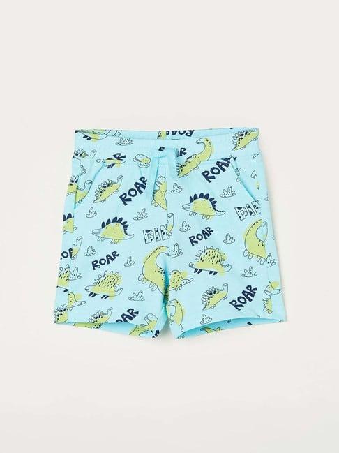 juniors by lifestyle sky blue cotton printed shorts