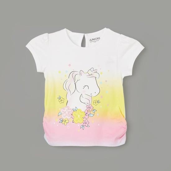 juniors girl unicorn print top
