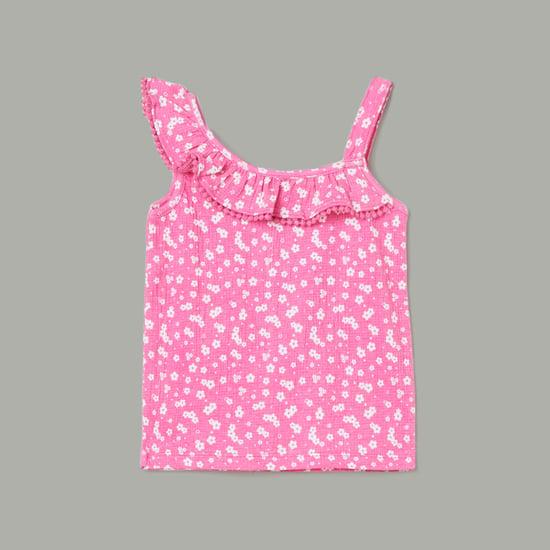 juniors girls floral printed sleeveless top