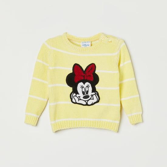 juniors girls mickey mouse applique sweater