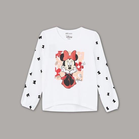 juniors girls minnie mouse printed top