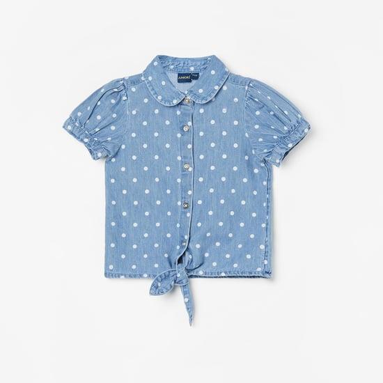 juniors girls polka-dot shirt style top