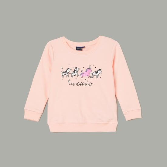 juniors girls printed round neck sweatshirt