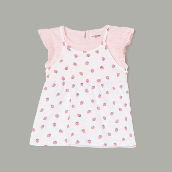 juniors girls printed round neck top