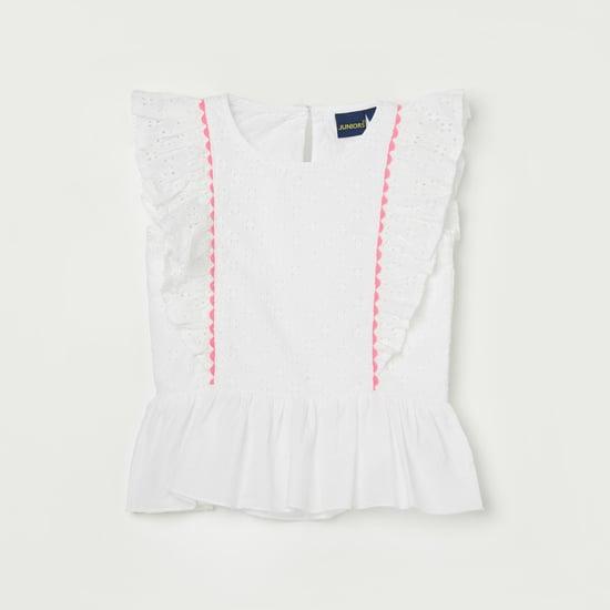 juniors girls schiffli embroidered top