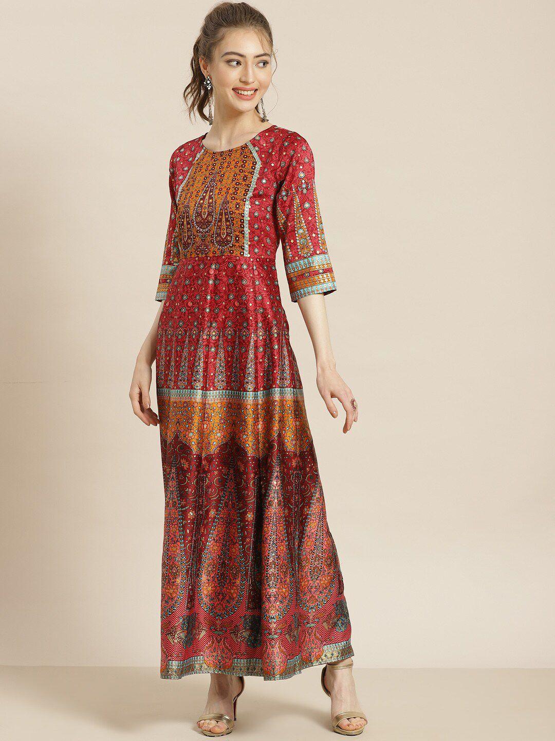 juniper-ethnic-motifs-printed-fit-&-flare-ethnic-dress