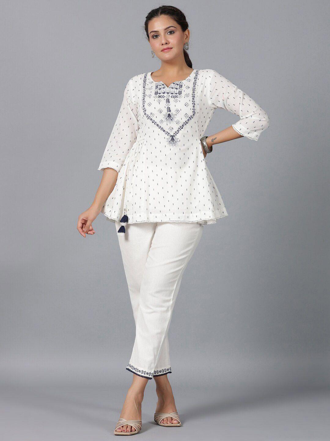 juniper embroidered a-line tunic with trouser