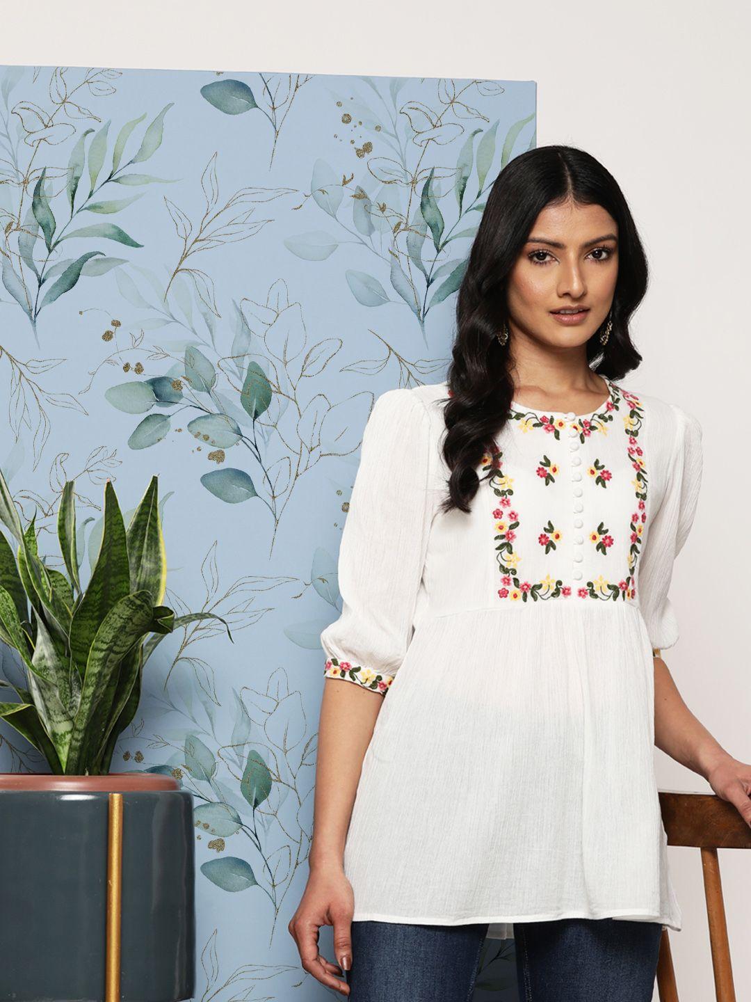 juniper embroidered cotton crepe tunic