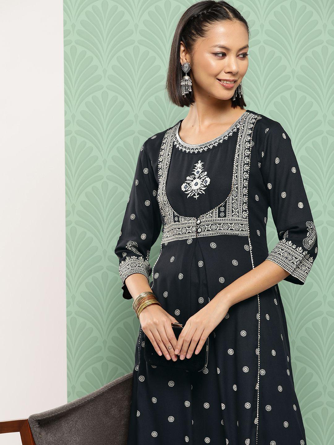 juniper ethnic motifs printed a-line dress