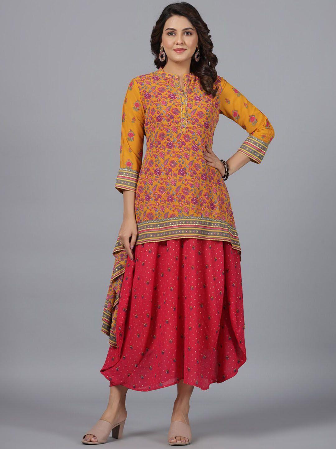 juniper ethnic motifs printed fit & flare ethnic dress