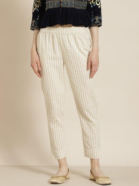 juniper natural stripe printed rayon slim fit pants