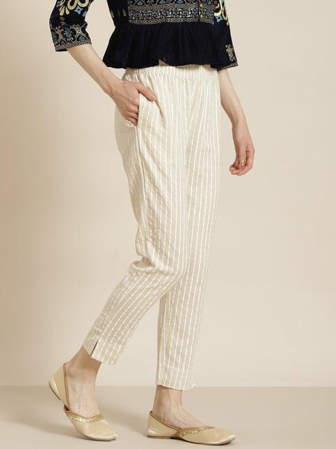 juniper natural stripe printed rayon slim fit pants