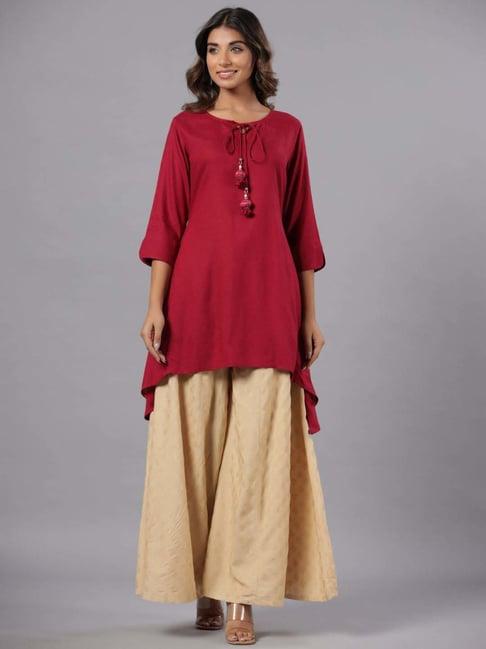 juniper pink high low kurti