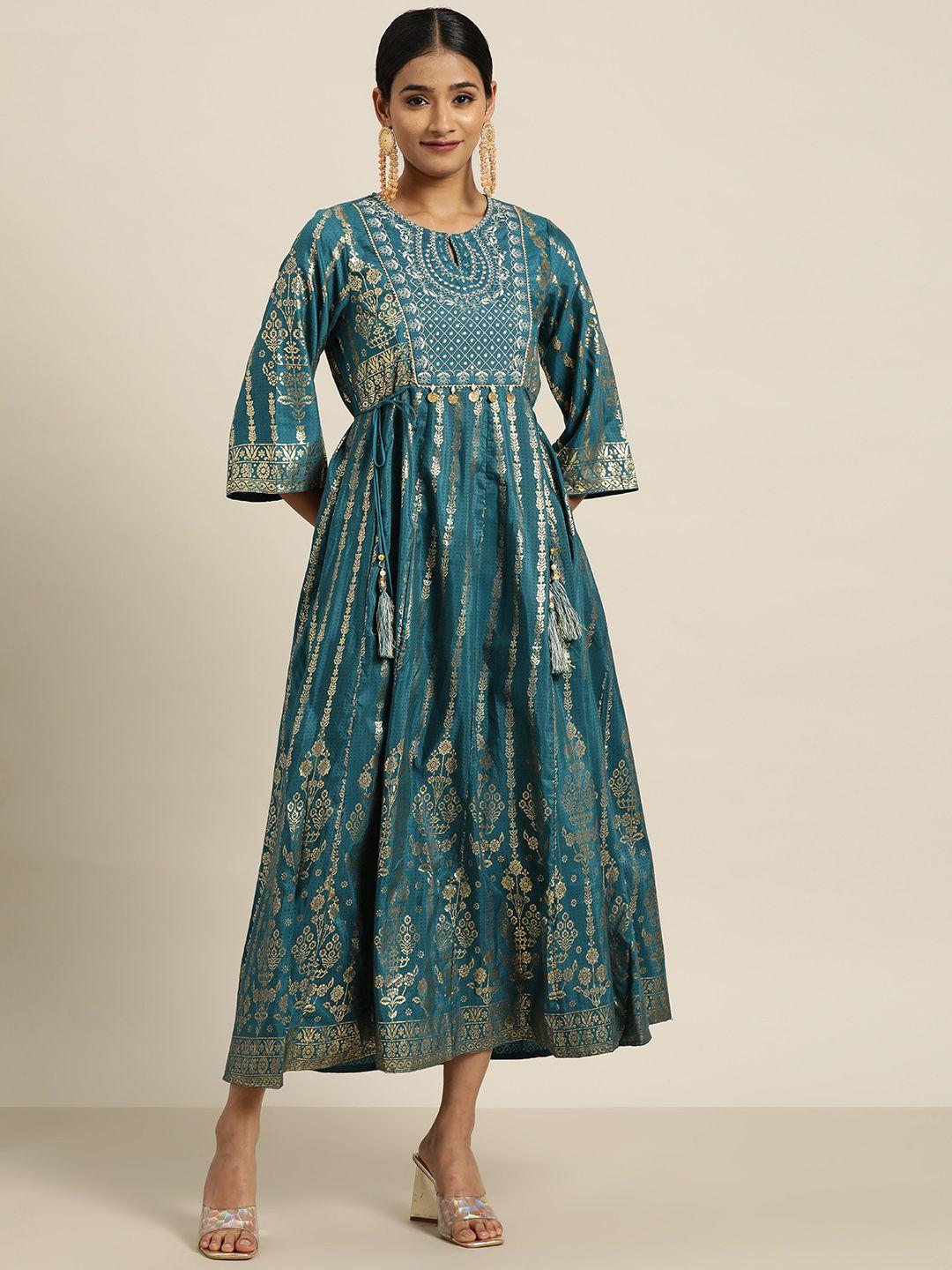 juniper shantoon printed anarkali dress