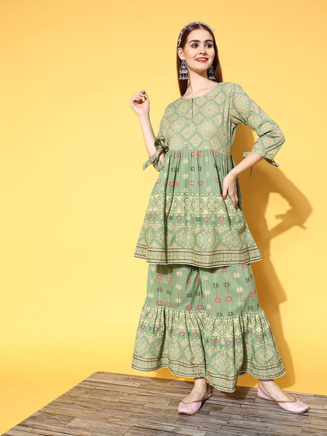 juniper women ethnic motifs cotton blend co-ord set kurta set