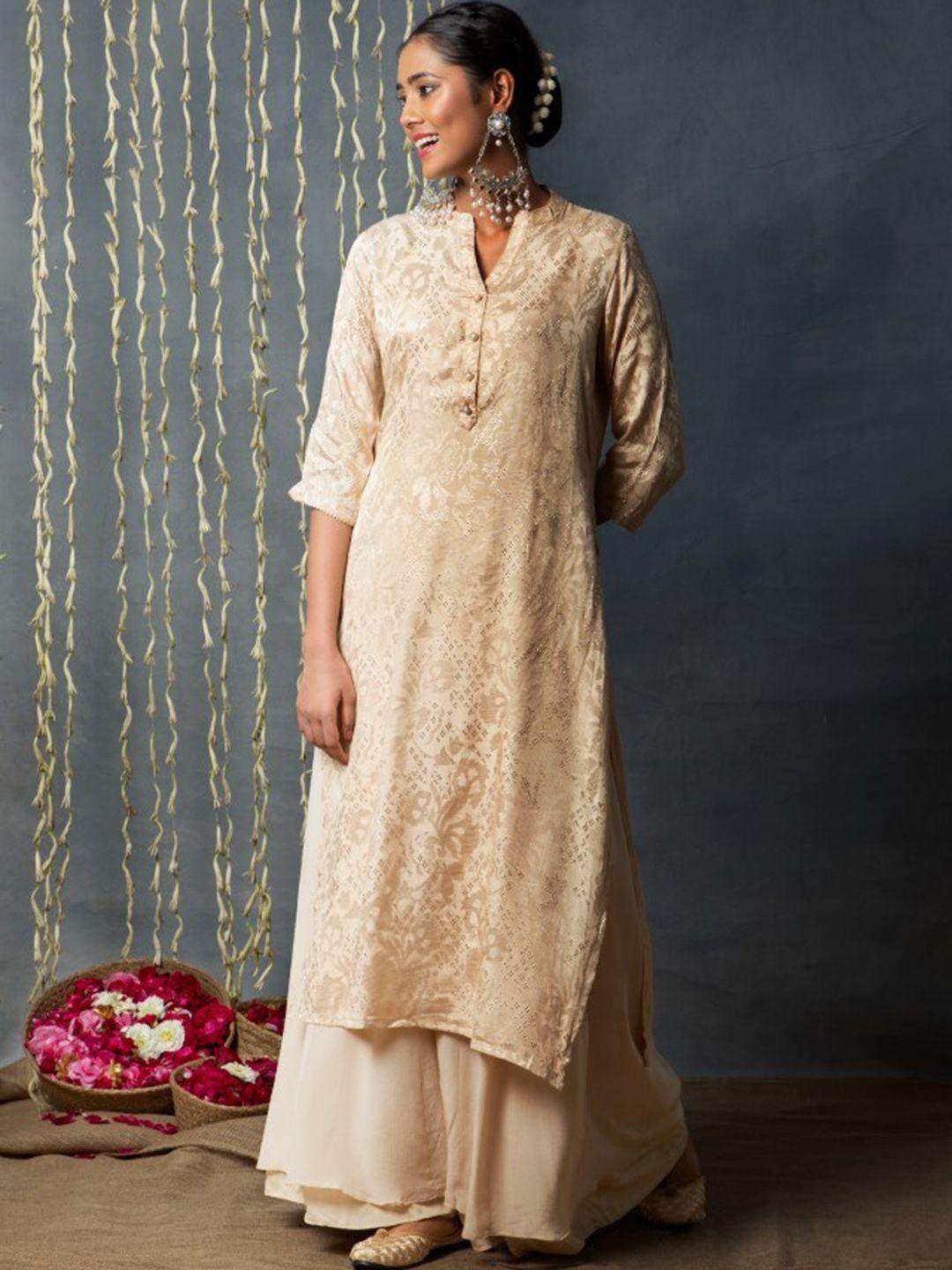 juniper women ethnic motifs embroidered thread work liva kurta