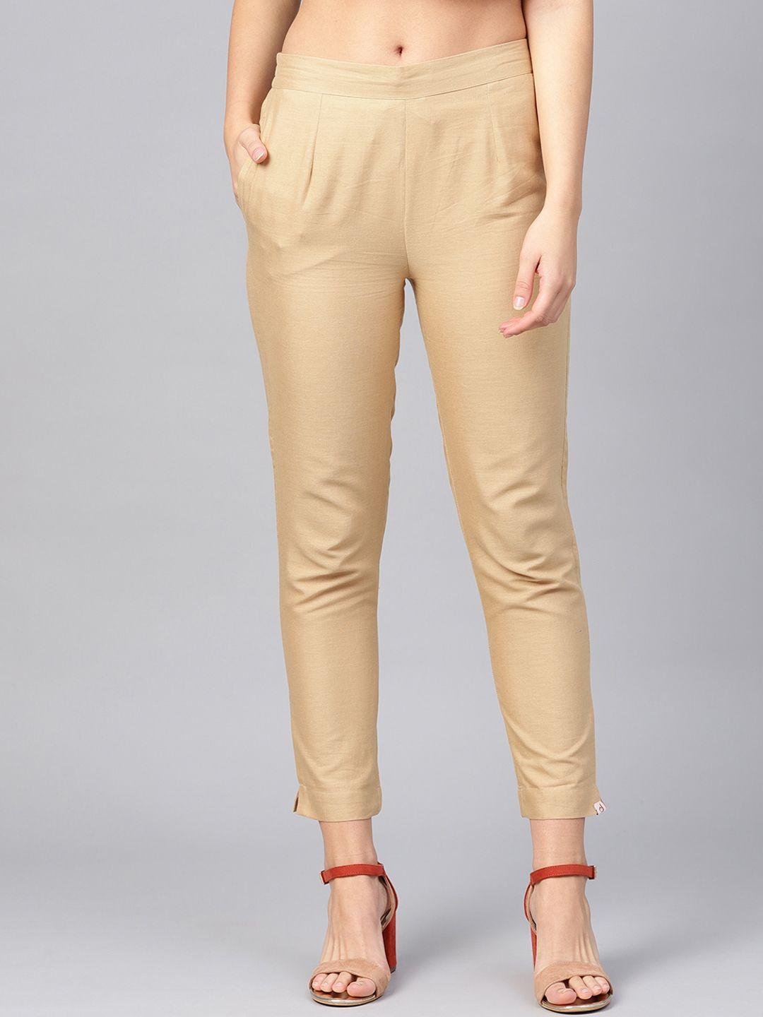 juniper women gold-toned urban slim slim fit cigarette trousers