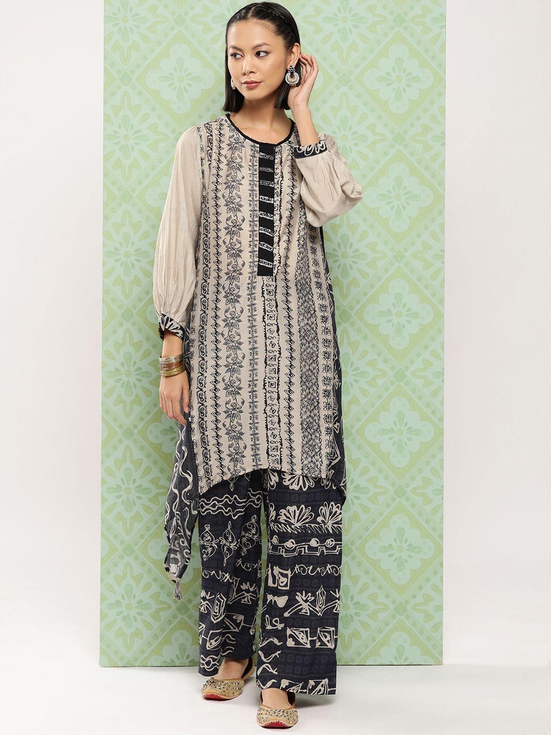 juniper women tribal printed regular kurta with palazzos